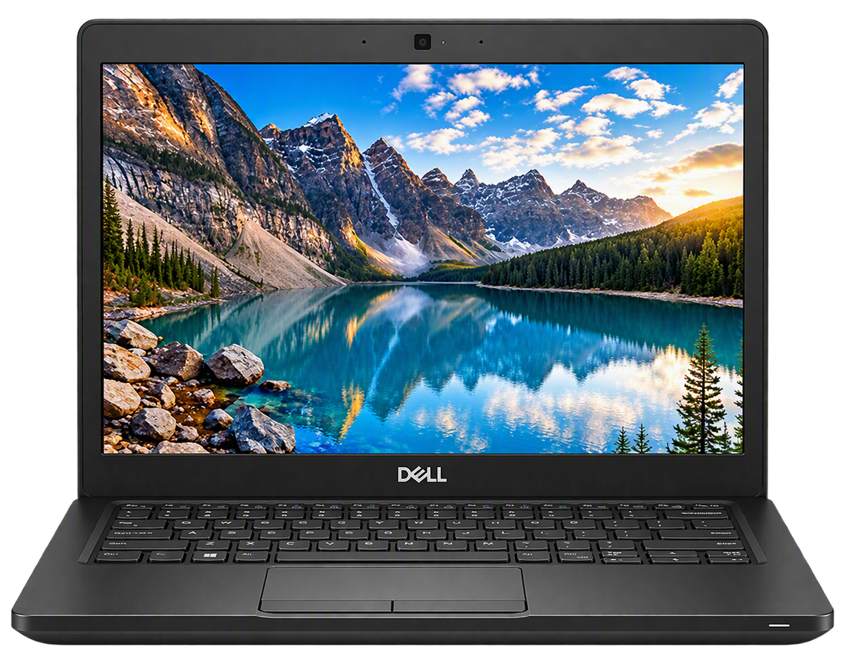 A black Microsoft Surface laptop shown at an angle with the lid open, featuring the distinctive Windows logo on the back of the lid, set against a plain white background.