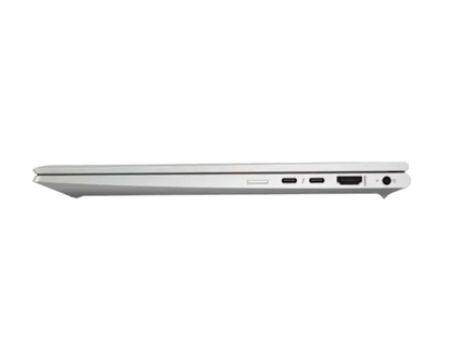 A slim silver laptop shown from the side profile against a plain white background.